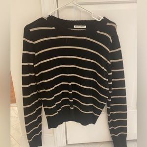 Reformation Cashmere Blend Sweater - Black and Tan Stripe (size Medium)